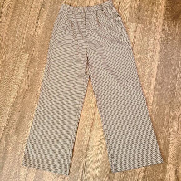 Prologue  Target Houndstooth Plaid Check Wide Leg Cropped  Trouser Pants - Picture 3 of 10